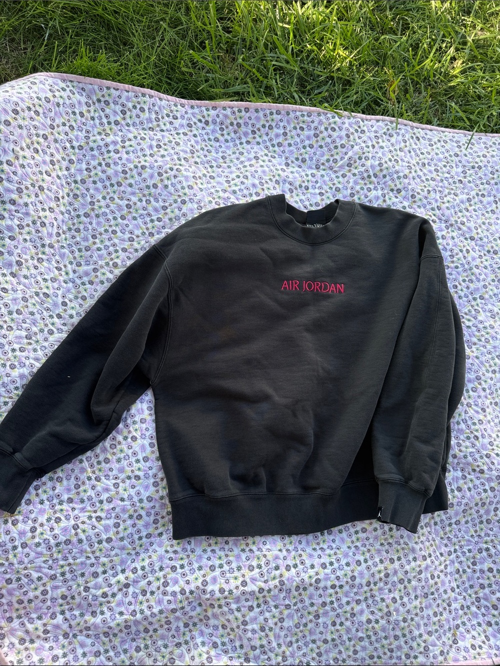 Jordan Black Crewneck Sweatshirt with Red 'Air Jordan' Logo